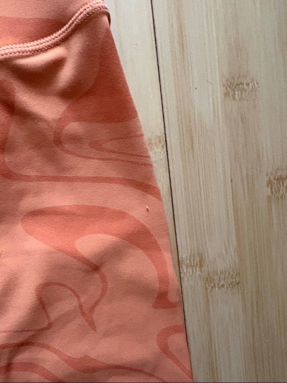 PARAGON Coral Orange Marble Wrap Sports Bra and Sculptseam Plus legging set - Picture 8 of 11